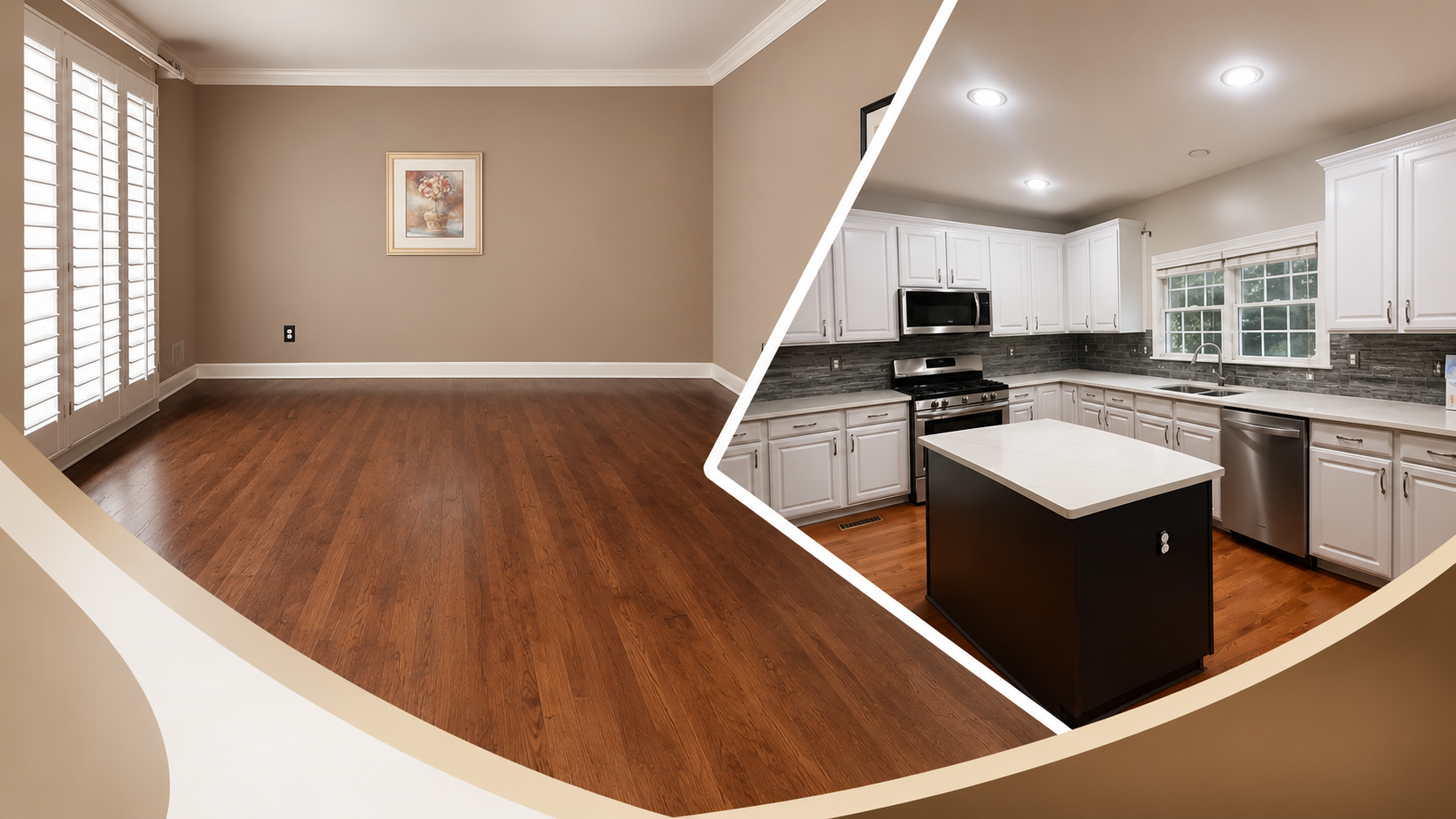 Interior painting services Atlanta home makeover before and after transformation by Trending Floors
