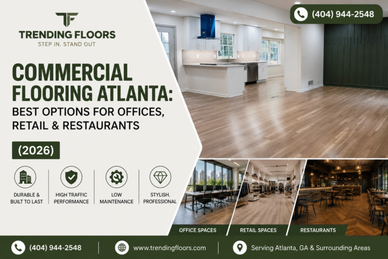 Commercial Flooring Atlanta installation by Trending Floors for offices, retail stores, and restaurants in Atlanta, GA