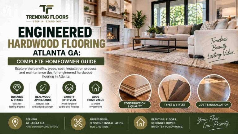 engineered hardwood flooring Atlanta GA installed open plan home warm oak