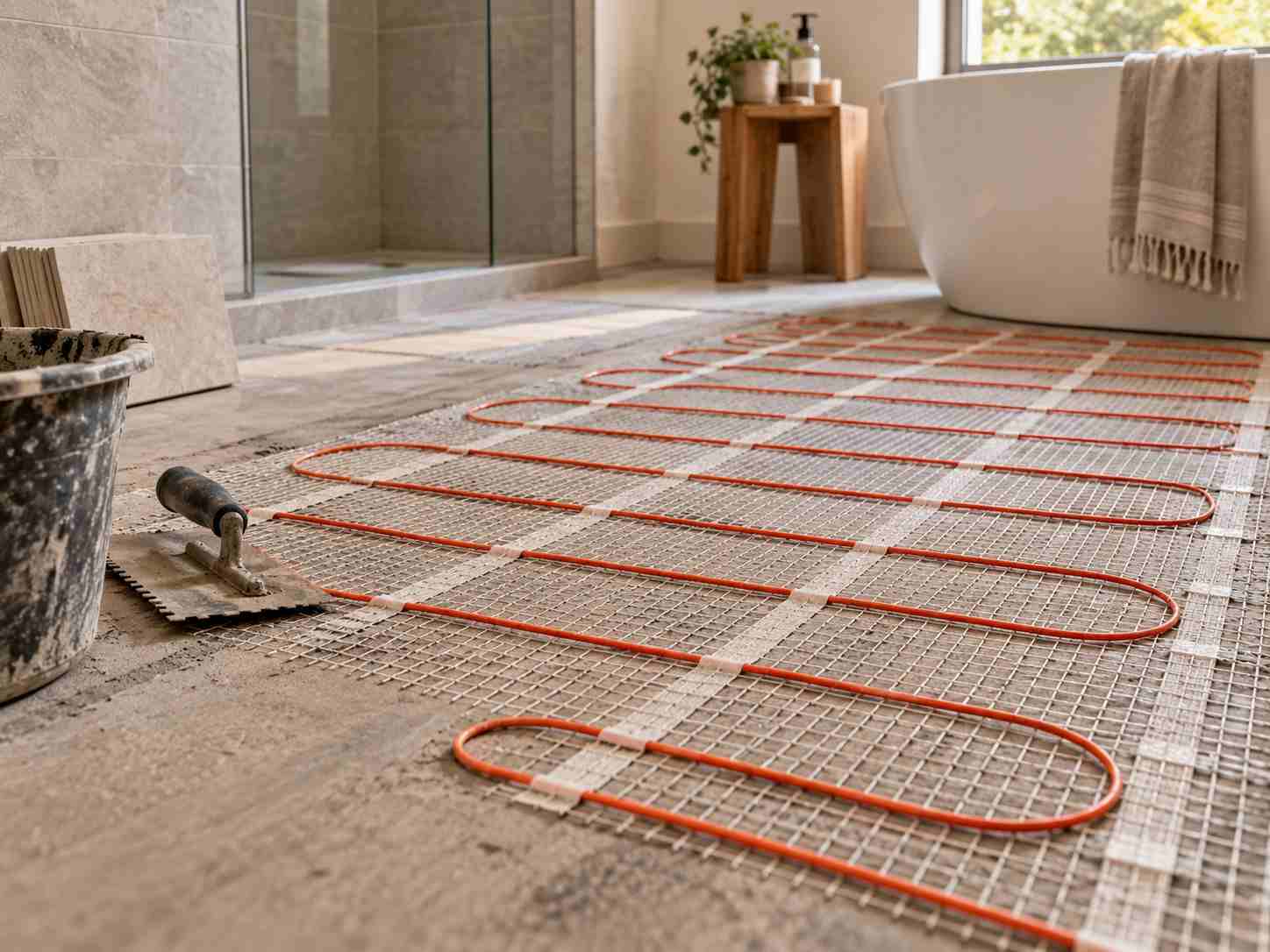 Heated Bathroom Floor Installation